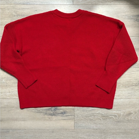 Lands’ End Cable Knit Holiday Sweater  – Size L – Red - Picture 2 of 9